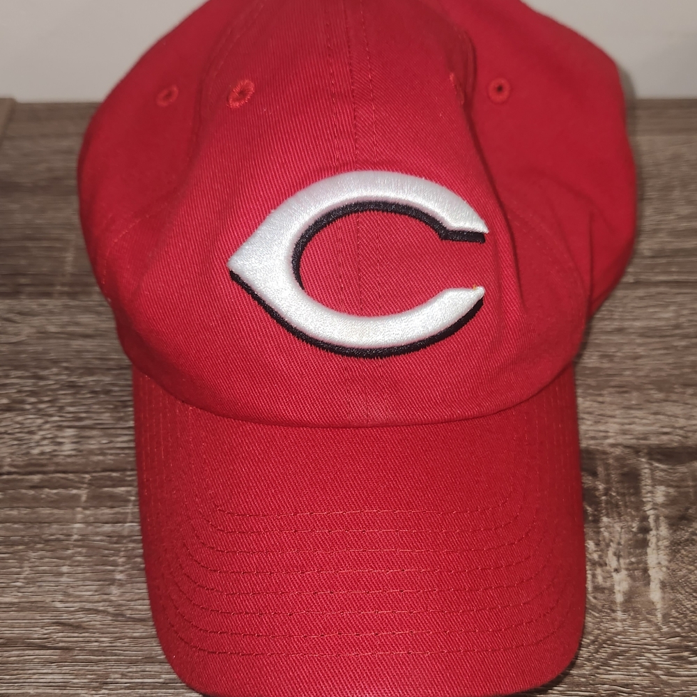 Red Baseball Cap with Silver Logo